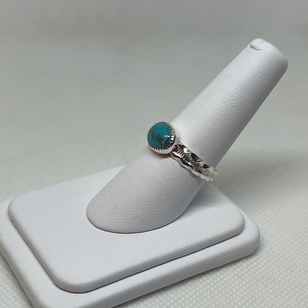 3Ct Mexican Turquoise Ring Handmade - Picture 3 of 4